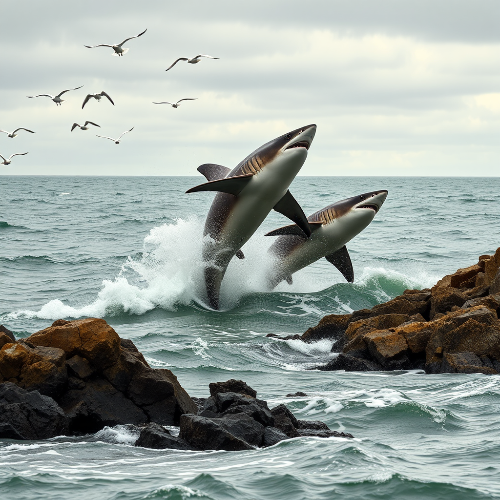 People 'blown away' as giant sharks seen leaping out the water off UK coastlines